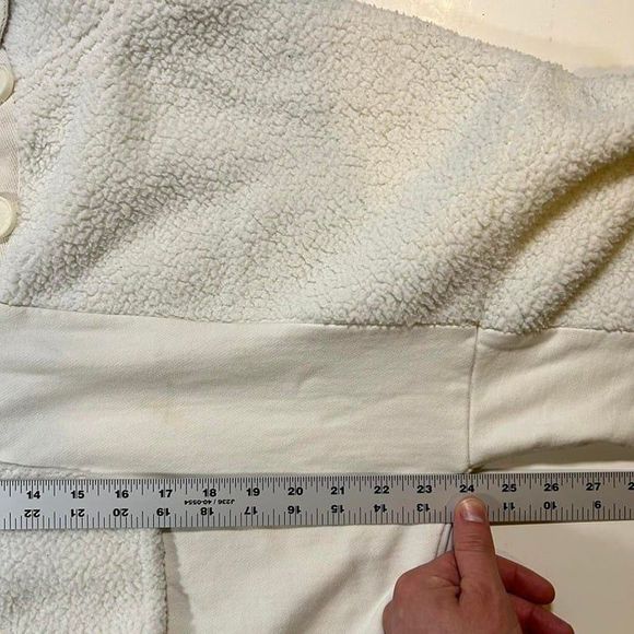 J Crew Sherpa Fleece Pull Over Sweatshirt Womens Medium White - Picture 8 of 8